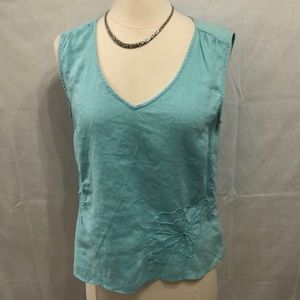 JJill Linen Tank with embroidery